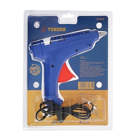 Клей Клеевой пистолет TUNDRA, 80 Вт, 220 В, выключатель, индикатор, антикапля, шнур 1.2 м, 11 мм