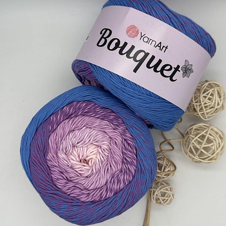 Пряжа Yarn art Bouquet 726 розово-сиренев-голубой