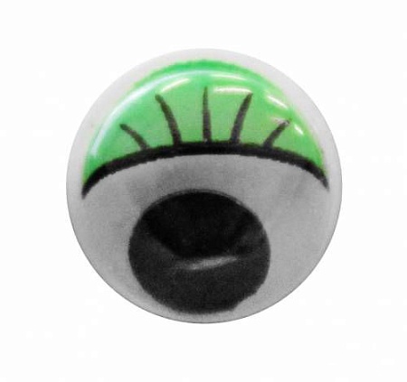 Творчество TEY-019 Глаза бегающие с цветным веком для игрушек 15мм (зеленый)