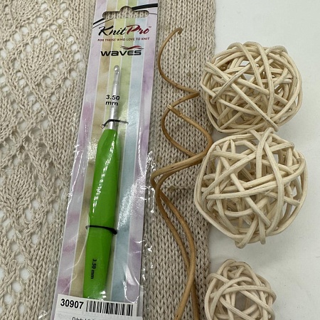 Крючки для вязания Крючок 3,5 с эргономичной ручкой серебро/магнолия