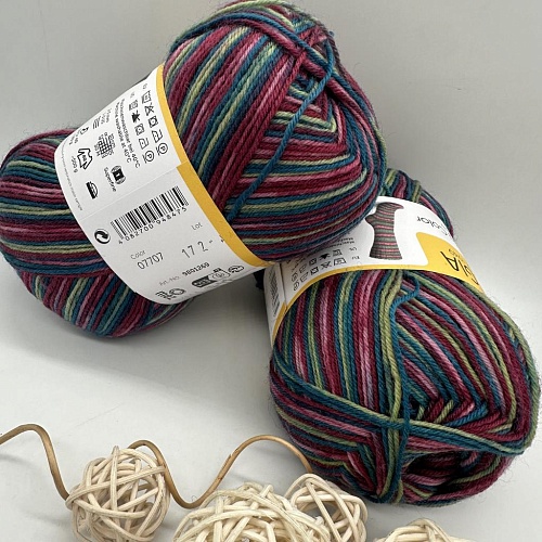 Пряжа Regia 4-fadig Color 07707 лыжный костюм