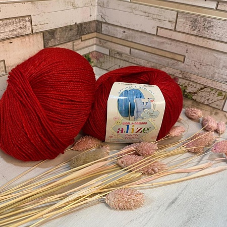 Пряжа Baby Wool 056 красный