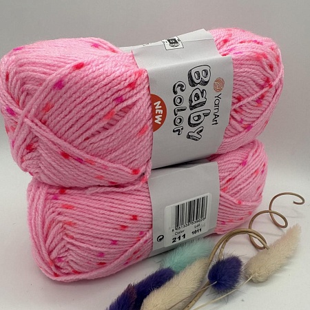 Пряжа Yarn Art Baby color (бэби) 211 ярко розовый