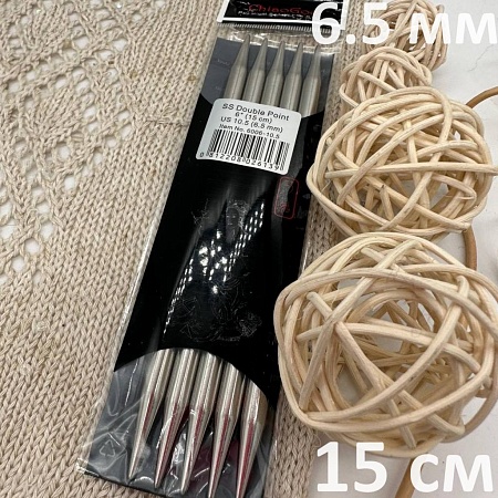 Спицы для вязания спицы чулочные металл 15 см 6.5 мм ChiaGoo