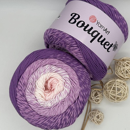 Пряжа Yarn art Bouquet 715 нежнорозово-сиренев- в более т.сирень