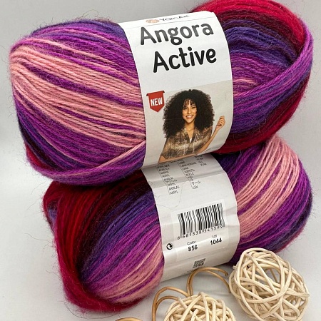 Пряжа Angora Active 856 сиренево - розово - фиолетовый