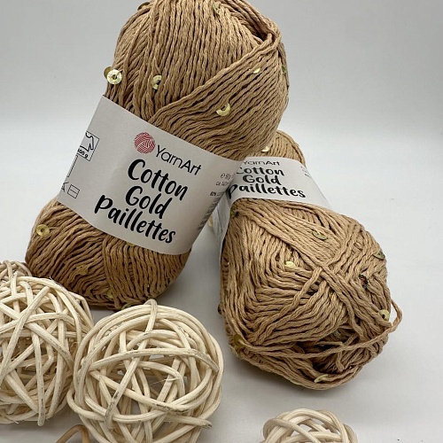 Пряжа Cotton Gold Paillettes 7105