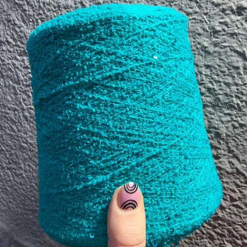 Пряжа в бобинах Boucle 4800 бирюзовый, цена за 10гр