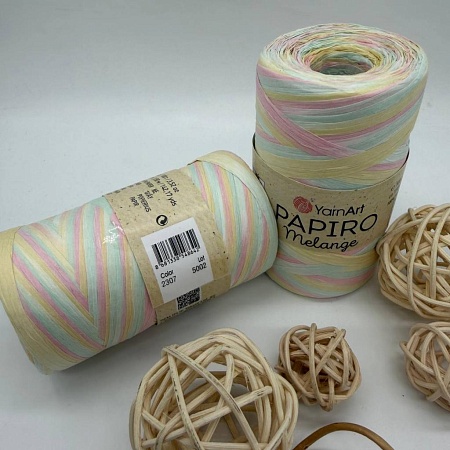 Пряжа для вязания рафия Papiro Melange 2307