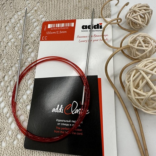 Спицы для вязания Спицы Addi c удлиненным кончиком для тонкой пряжи 120см / 2,5мм