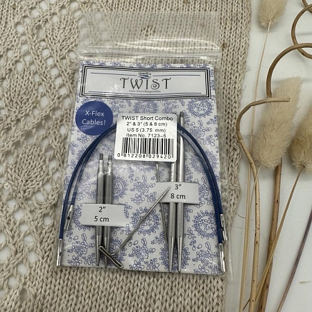 Спицы для вязания Набор спиц twist short combo 3,75 мм металл