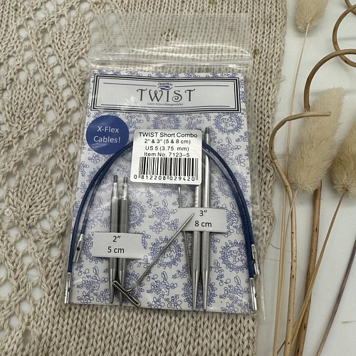 Спицы для вязания Набор спиц twist short combo 3,75 мм металл