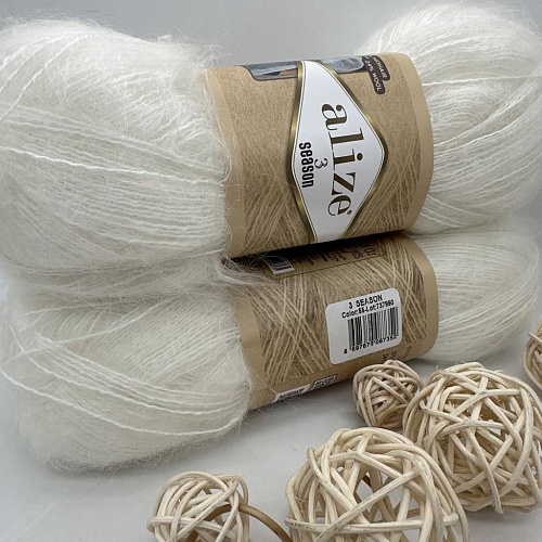 Пряжа Alize 3 Season 55(белый)