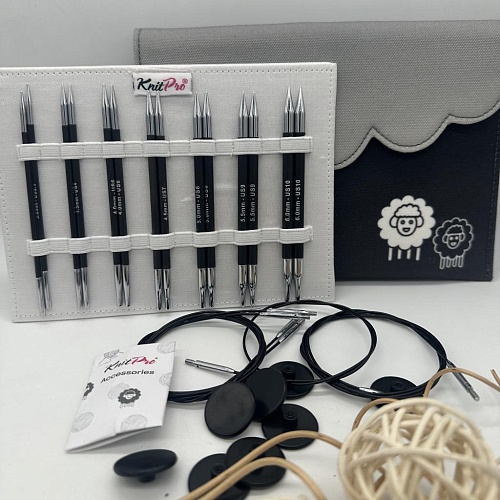 Спицы для вязания Набор Knit Pro Deluxe Set Karbonz съемных спиц 13см/5&amp;quot;