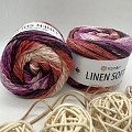 Пряжа Linen Soft лен, вискоза, хлопок 7413 ягодный мусс