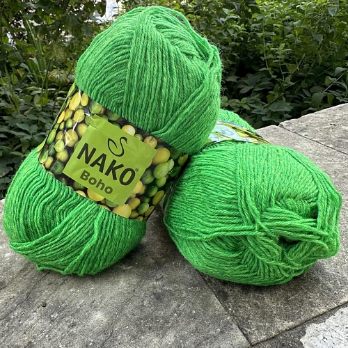 Пряжа Nako Boho 20995 зеленый дуэт
