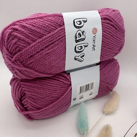 Пряжа Yarn Art Baby (бэби) 560 пыльная роза
