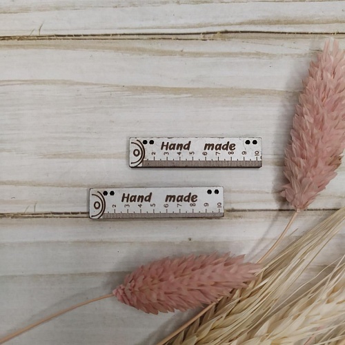 Аксессуары для одежды и обуви Нашивка из дерева «Hand made», 38 x 09 см за 1 шт