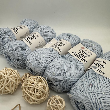 Пряжа Cotton Gold Pailletes 7109