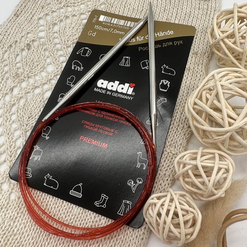 Спицы для вязания Спицы Addi c удлиненным кончиком для тонкой пряжи 150см / 7,0 мм