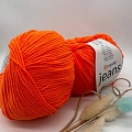 Пряжа YarnArt Jeans 77 апельсин