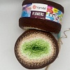 Пряжа YarnArt Flowers 272 коричн. беж. бел. зеленый