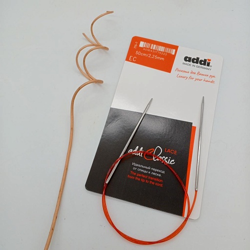 Спицы для вязания Спицы Addi c удлиненным кончиком для тонкой пряжи 50см / 2,25мм