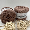 Пряжа Linen Soft лен, вискоза, хлопок 7308 ароматное какао