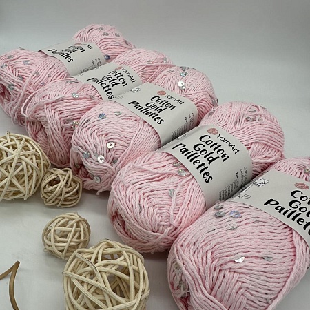 Пряжа Cotton Gold Pailletes 7107