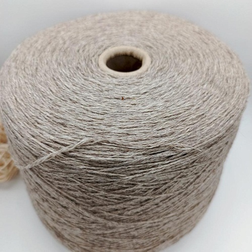 Пряжа в бобинах Himalaya як, шелк. Цвет бежевый меланж. Цена указана за 10гр
