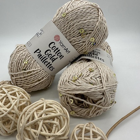 Пряжа Cotton Gold Pailletes 7104