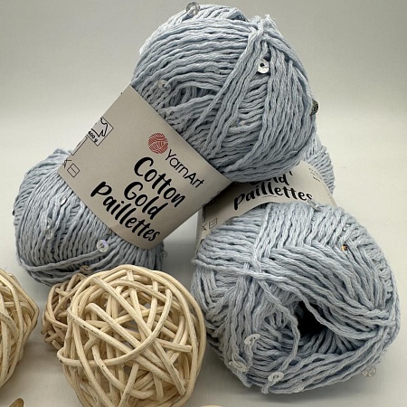 Пряжа Cotton Gold Paillettes 7109