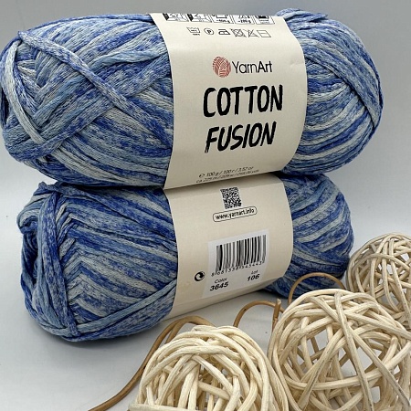 Пряжа Cotton Fusion хлопок 3645 морская