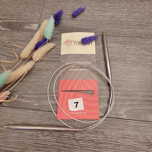 Спицы для вязания Спицы круговые на металл тросике №7,0 длина 100см.