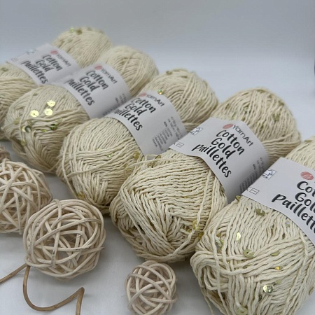 Пряжа Cotton Gold Pailletes 7103