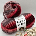 Пряжа Angora Active 841 бордово - розово - серый