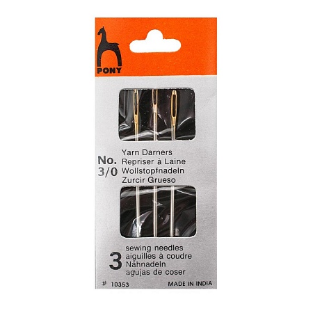 Иглы 10353 Иглы ручные для штопки с золотым ушком Yarn Darners № 3/0, 3шт