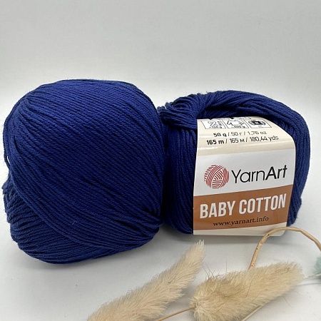 Пряжа Baby Cotton 459 тем синий