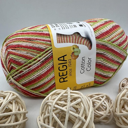 Пряжа Regia Cotton Color 02426 Tutti Frutti яблоко