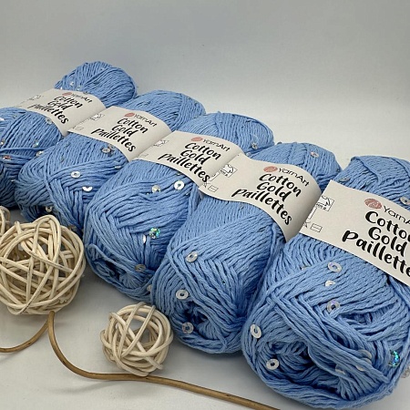 Пряжа Cotton Gold Pailletes 7110