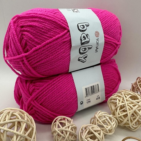 Пряжа Yarn Art Baby (бэби) 174 розовый неон