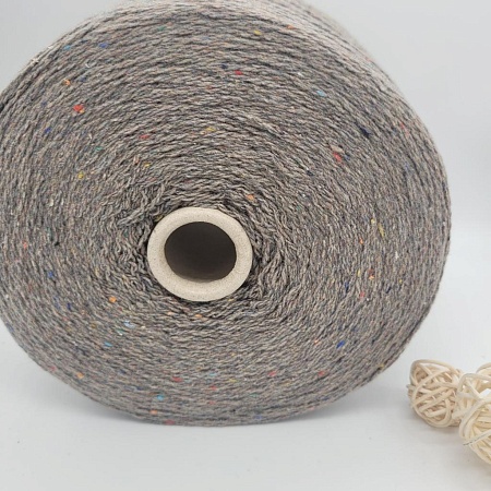 Пряжа в бобинах TweedWool серо-бежевый