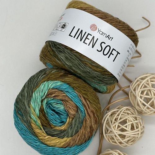 Пряжа Linen Soft лен, вискоза, хлопок 7409