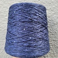 Пряжа в бобинах Lino 3700 с пайетками черника. Цена за 10гр