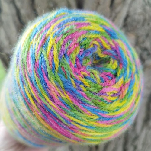 Пряжа в бобинах Stampato радуга. Цена за 10гр