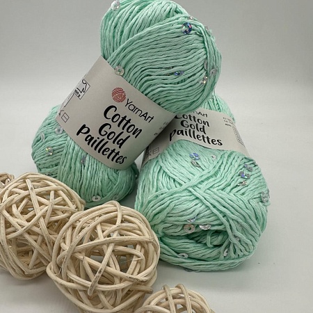 Пряжа Cotton Gold Pailletes 7112
