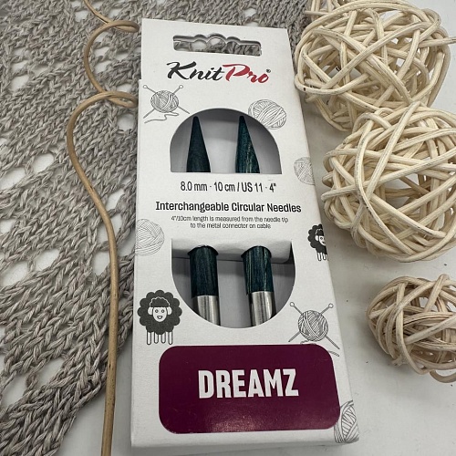 Спицы для вязания Спицы съемные укороченные Dreamz 10см № 8мм/ламинированная береза, королевский синий, 2шт в упаковке