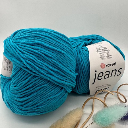 Пряжа YarnArt Jeans 55 т. бирюза