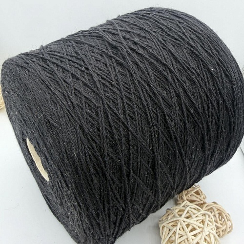 Пряжа в бобинах Supremo (кашемир+шелк), черный Цена за 10 гр