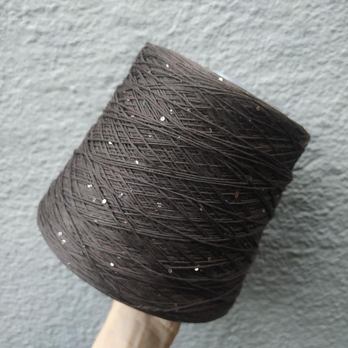 Пряжа в бобинах Pima Sequins (хлопок) 3061 каштан/ Цена за 10 гр